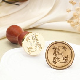 Letter Wax Seal Stamp Kit, SWANGSA 3D Floral Initial Alphabet E Sealing Stamp and 200pcs Sealing Wax Beads Kit for Wedding Invitations Cards Envelopes