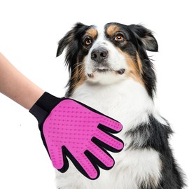 Belle Homie PetnBeyond Deshedding and Grooming Gloves - Gentle Effective Pet Care Gloves for Cats and Dogs - Ultimate Massaging and Comfort - Suitable for Long and Short Fur - 1 Pack, 1 Pair (Purple)