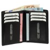 Leather ID Card Holder with Note Compartment, Black, Brown, Natural,