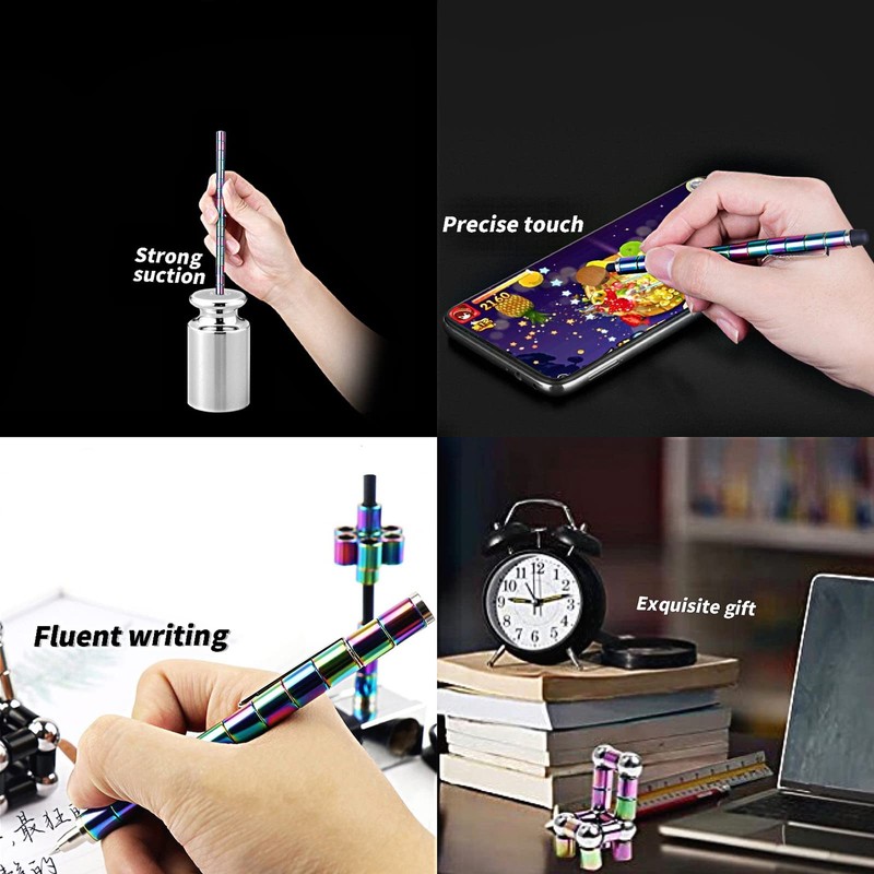 Decompression Magnetic Metal Toy Pen,Multifunctional Deformable Capacities Touch Screen Ballpoint
