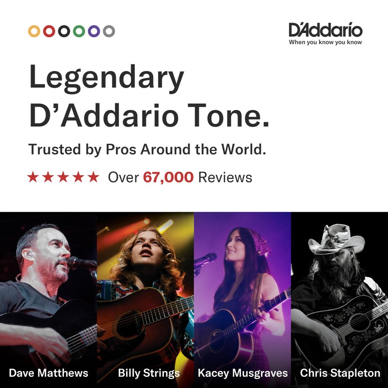 D'Addario Guitar Strings - Phosphor Bronze Acoustic Guitar Strings -