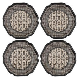 Karma, 10.75 inches Melamine Dinner Plates Set of 4, Reusable Dishwasher Safe Plates for Outdoor and Indoor, Nightingale