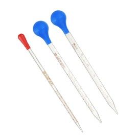 PATIKIL Graduated Dropper Pipettes Kit, 3 Pack 1ml/5ml/10ml Borosilicate Glass Pipette with Rubber Squeeze Bulb for Transfer Liquid for Lab, Chemistry