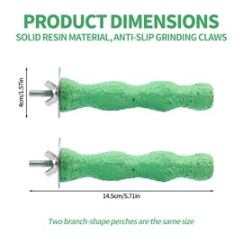 lasuroa 2pcs Bird Beak Grinding Stone, Anti-Slip Bird Nail Trimming Stick Resin Beak Grinder Washable Claw Trimmer for Parrot Cage Accessories