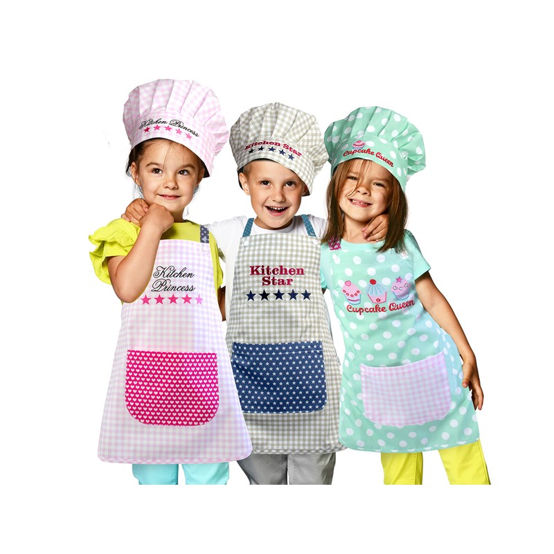 Emily ́s Check Chef's Hat in One Size or Kitchen