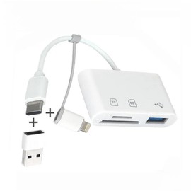 SD Card Reader for, Summer Memory Card Reader with USB Camera Adapter, Cards Reader, Plug & Trail Game Digital Camera SD Card Viewer Supports SD & TF Card Micro SD Card Adapter for No App Required, Phone Accessories ring light - Color: White