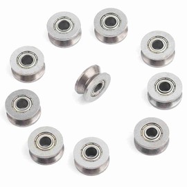 KooingTech V624ZZ Ball Bearing, Pulley Small, V Groove Pulley, 4 x 13 x 6 mm for Guide Roller, Rail, Liner, Motion System (Pack of 10)