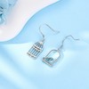 Bird Earrings 925 Sterling Silver Turquoise Bird Cage Dangle Drop