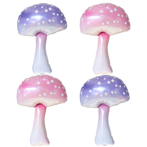DazzJoy Pack of 4 Mushroom Balloons