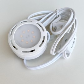 Generic Under Counter Puck Light 120V 4W LED Plug-in (Single) White, PK3BLK120LED
