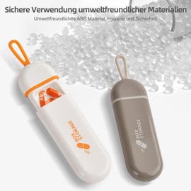 Pill Box, Small Pill Box for Travel, Pill Box for Vitamins, Medicines, Pills, Good Sealing Performance, Preservation of Medical Properties (2 Grey + White)