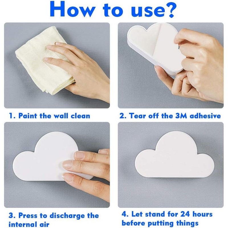 Hsthe Sea Pack of 2 Cloud Key Holder for Wall