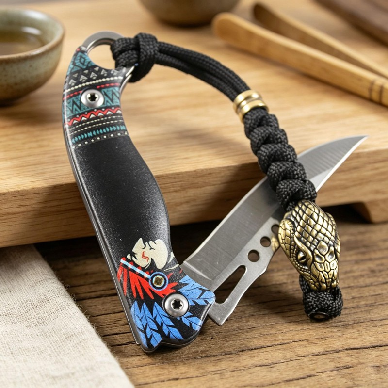 2pcs Knife Lanyards, Paracord Lanyard for Knife EDC Keychains Zipper