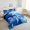 Homewish Sea Turtle Bedding Set Full,Octopus Seaweed Silhouette Comforter for