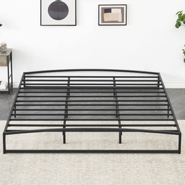 GAOMON Low Bed Frame King Size, 10 Inch Heavy Duty Metal Platform King Bed Frame with Arch Design, Easy Assembly, Strong Bearing Capacity, Under Bed Storage, No Box Spring Needed - Black