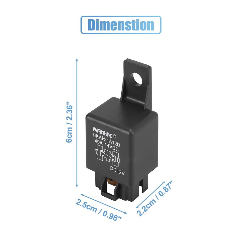 uxcell 2 Pcs Z1507091/4 4 Pin DC 12V 40A Universal