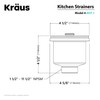 Kraus BST-1 Stainless Steel Basket Strainer, 5" x 5" x