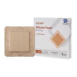 Jointown Foam Wound Dressing Bandages Silicone Adhesive Border 3 x 3 inches Waterproof Sacral Pads Absorbent Breathable Bed Sore Pressure Dressing