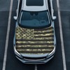 Qiyupavto Car Hood Cover, Green Camouflage American Flag Car Hood