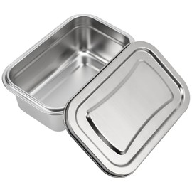 Metal Snack Container Ice Cream Container Stainless Steel Keeper with Lid Reusable Storage Tubs Refrigerator Storage Box for Sorbet Yogurt Gelato Reusable Ice Cream Tub
