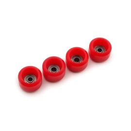 SPITBOARDS Fingerboard Pro Wheels with Real Ball Bearings, Professional CNC Polyurethane Quality, Street Wheels Shape, (Red)