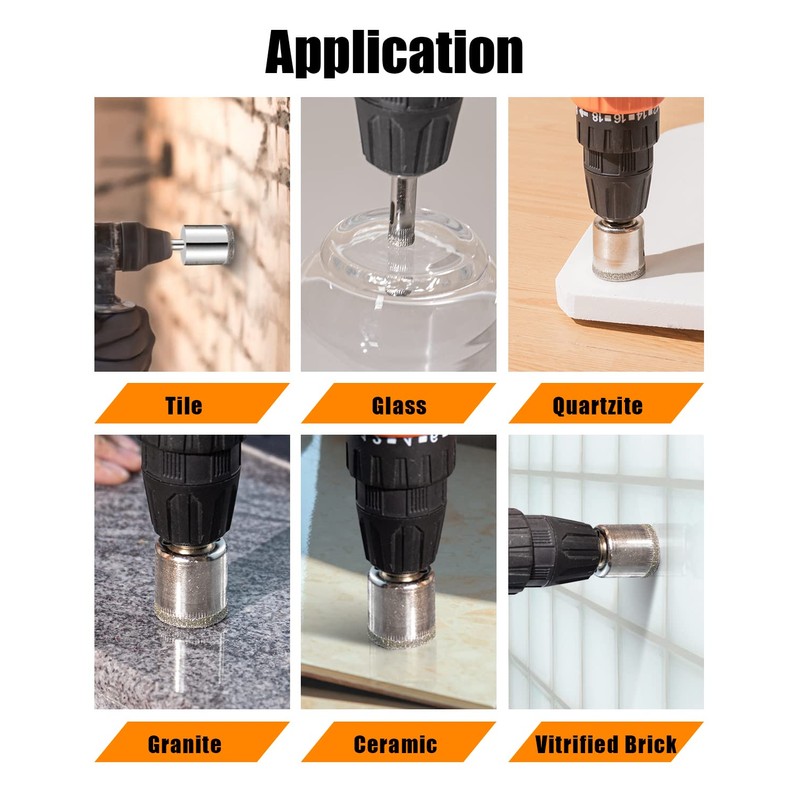 Diamond Drill Bits Set, 10 PCS Diamond Hole Saw Set,