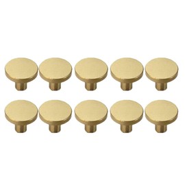 10PCS Large Brushed Brass Gold Handles Round Cabinet Knob for Kitchen Cupboards Door Cabinet Drawer