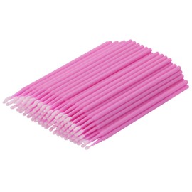 Mini Skater 100 PCS Microswabs Makeup Swabs Mini Individual lash Applicators Mascara Brush Eyelashes Extension for Makeup Personal Care Dental Oral Using(Pink)