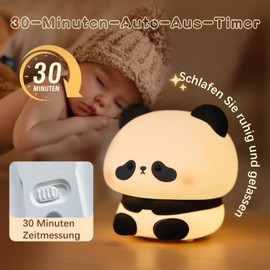 NesveCit Cute Panda Nachtlicht, LED Squishy Neuheit Tier Nachtlampe, Lebensmittelqualit?t Silikon 3 Level dimmbar Stillen Kinderzimmer Nachtlicht fr Zimmer Dekoration