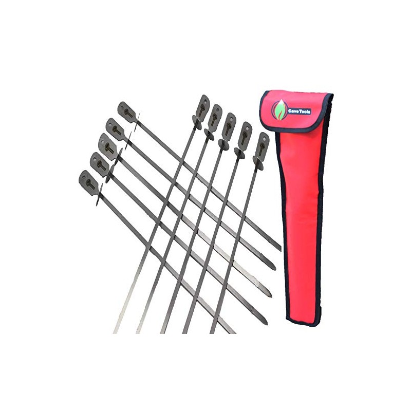 Cave Tools Skewers Set - Stainless Steel, Includes 10 Flat