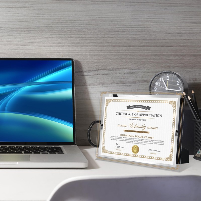 GraduatePro Gold A4 Glass Certificate Photo Frame Diploma Document Picture
