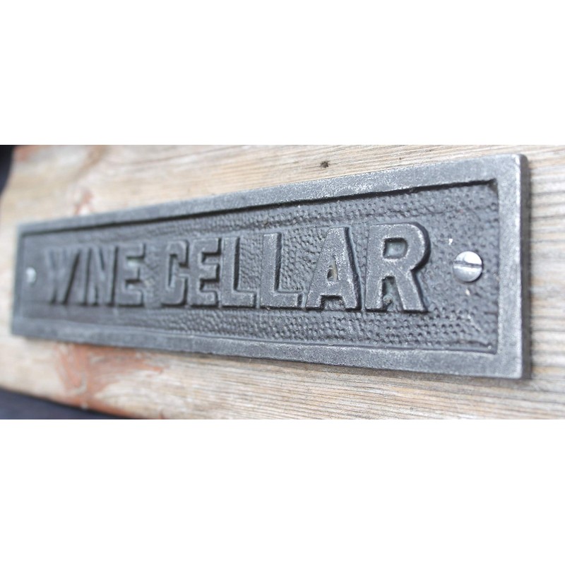 Cast Iron Antique Style Wine Cellar Door Wall Plaque