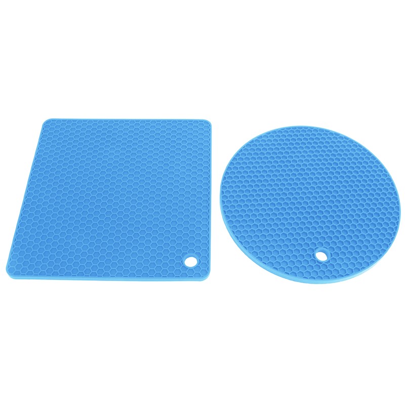 5 PCS 2 Round 3 Square Silicone Honeycomb Mat Multipurpose