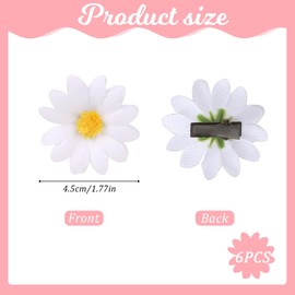 Pack of 6 Daisy Hair Clips, Small Hair Clip, Flower Hair Clips, Cute Daisy Hair Pin, Daisy Hair Clip, White Hair Accessories, Flower Hair Pins Set, Flower Edge Clip for Women Girls