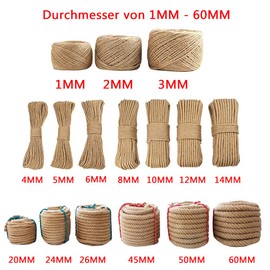 Mouhiv Sisal, Jute Rope for Repairing and Replacing Cat Scratching Posts, 100% Natural Braided Craft Cord for DIY Kittens, Scratching Kicker Toy, Home Office Garden Decoration, Recycling