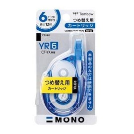 Tombow MONO Mono YX Correction Tape Refill Cartridge, 0.2 inch (6 mm) Wide, CT-YR6, Set of 5