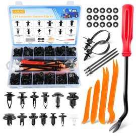 LAMJAD 249pcs Car Retainer Clips Set,Car Body Trim Clips,Universal Auto Panel Clips Plastic Push Rivets Bumper Mounting Clips,Fender Retainer Clips,With 5 Disassemble Kit and 5 Fasteners