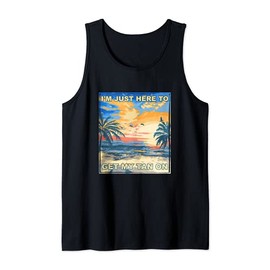 Here to Get My Tan On Tanning Beach Bum Basking Sea Lover Tank Top