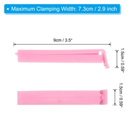 PATIKIL Sealing Clips 3.5 Inch, 10 Pack Reusable Plastic Bag Clamp Sealer for Home Kitchen Food Storage, Pink