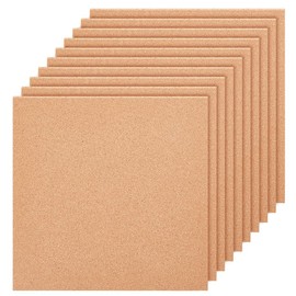 BENECREAT 10pcs Cork Sheets 300m*300mm Thickness 1mm Heat Insulation Sound Insulation Anti-Slip Square Bulletin Board Coaster Photo Board Chair Mat Home Decor Handmade Material