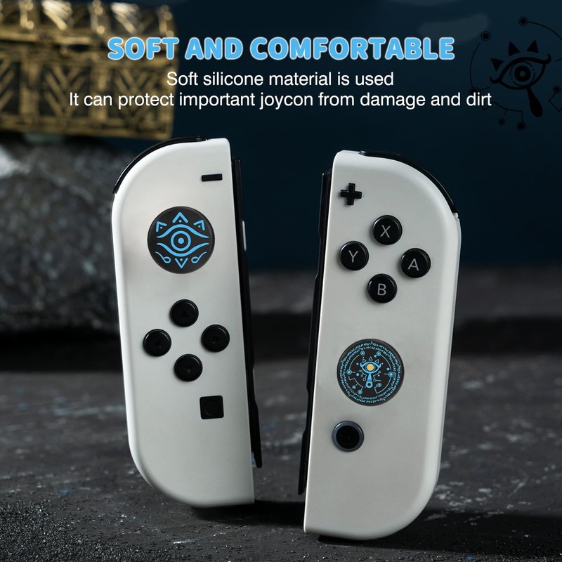 DLseego Switch Thumb Grips,Cool Switch Joystick Cover Anti-Slip Analog Stick