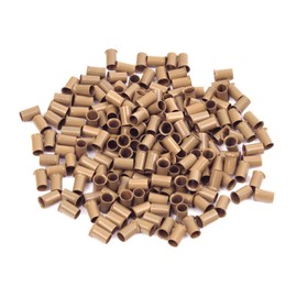 Vlasy Micro Rings Links Beads,3.4mm Microlink Beads Non-Silicone Copper Tubes Microbead for Hair Feathers,I-Tip Hair Extensions (200Pcs, Light Brown)