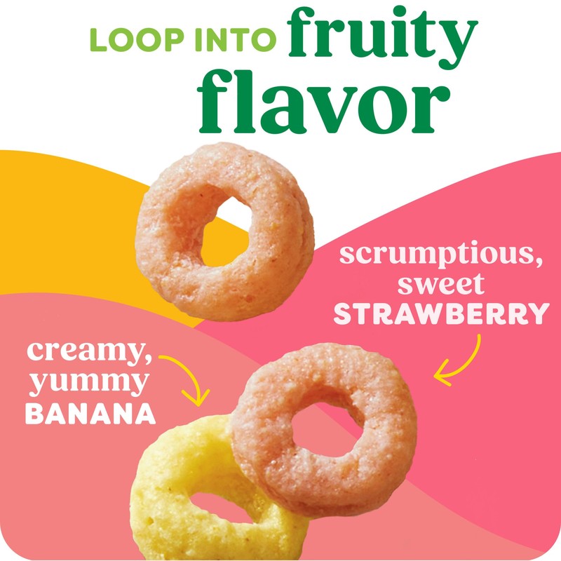 Kashi Breakfast Cereal, Whole Grain, Vegan, Strawberry Banana Smoothie Loops,