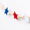 MUWEOL Wood Bead Garland for Mantel Red White Blue Felt