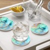 Lahome Marble Style Coasters - Round Drinks Absorbent Stone Coaster