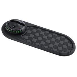 Multifunction Car Anti-Slip Mat,Portable Electronic Device Mount,Universal Phone Holder,Rotatable Anti Skid Car Dashboard Pad with Temporary Parking Numbe for Phones, Keys, Gadgets (Black)