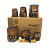 SusggO Set of 6 Small Wooden Owls - 3 Sizes