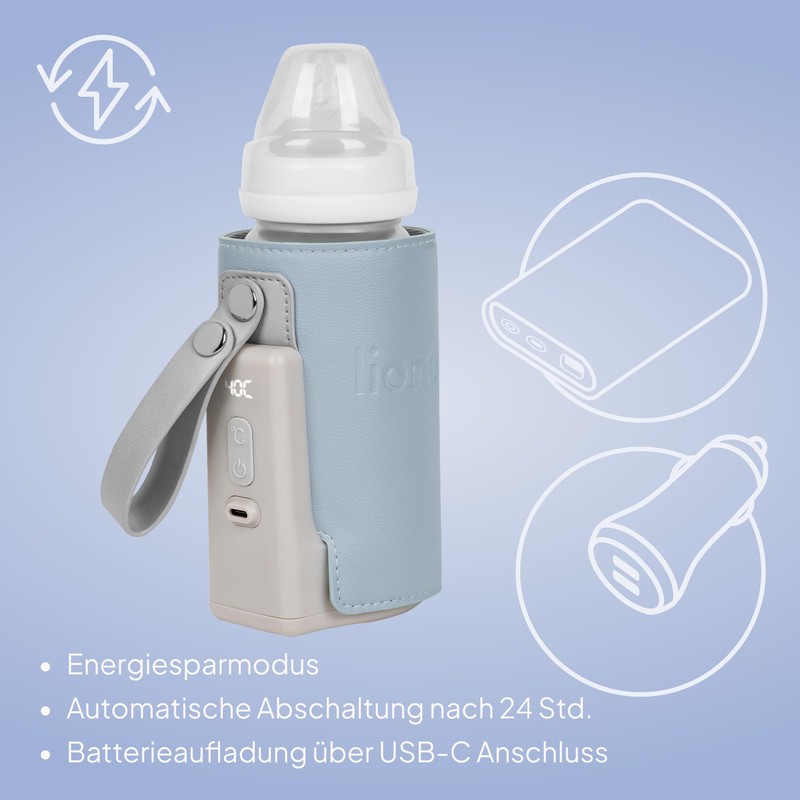 LIONELO Thermup Go Plus Portable Baby Bottle Warmer, Keeps Liquids