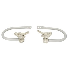 MERIVILLE Set of 2 Decorative Bird Window Curtain Holdbacks for Draperies (2 Holdbacks, Country White)