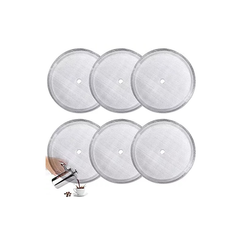 6 Pack French Press Filters Stainless Steel Mesh Screen Replacement
